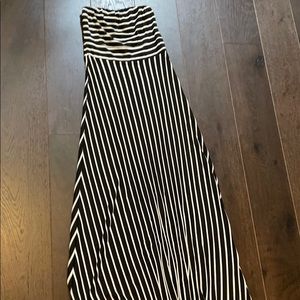 Black and White Striped Maxi Dress